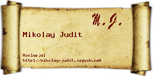 Mikolay Judit névjegykártya